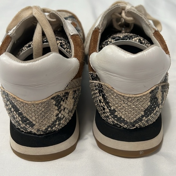 Veronica Beard Hartley Walnut Suede & Python Print Sneakers - Picture 6 of 7